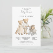 We Can Bearly Wait Aquarel Teddyberen Kaart (Staand voorkant)
