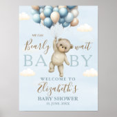 We Can Bearly Wait Baby, Bear Baby Shower Boy Poster (Voorkant)