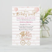 We Can Bearly Wait Baby Boy Shower Invitation Kaart (Staand voorkant)