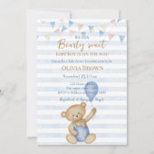 We Can Bearly Wait Baby Boy Shower Invitation Save The Date (Voorkant)