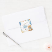 We Can Bearly Wait Baby Boy Shower Sticker Blauw (Envelop)