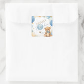 We Can Bearly Wait Baby Boy Shower Sticker Blue  (Tas)
