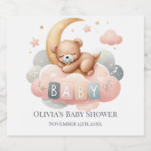 We Can Bearly Wait Baby Girl Shower Pink Bier Etiket (Enkel label)