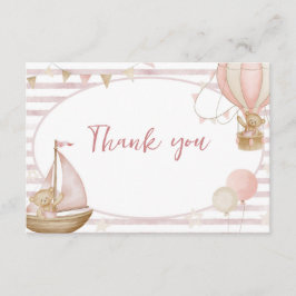 We Can Bearly Wait Baby Girl Shower Thank You Card Informatiekaartje