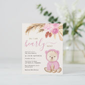 We Can Bearly Wait Baby Girl Uitnodiging (Staand voorkant)