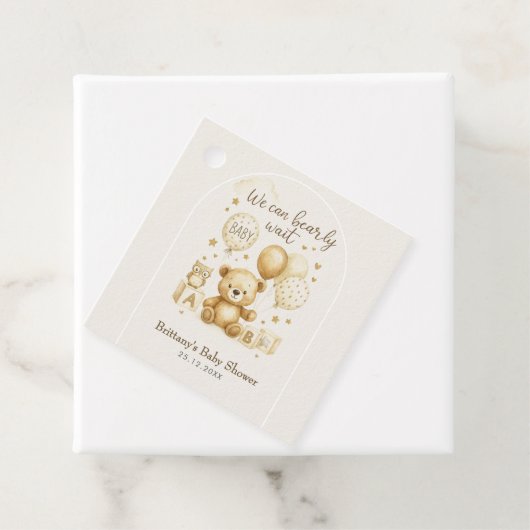 We Can Bearly Wait Baby Shower  Bedankjes Labels (In situ)