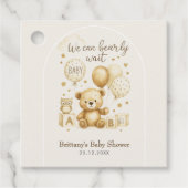 We Can Bearly Wait Baby Shower Bedankjes Labels (Voorkant)
