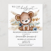 We Can Bearly Wait Baby Shower Beer Boho Blauw (Voorkant)