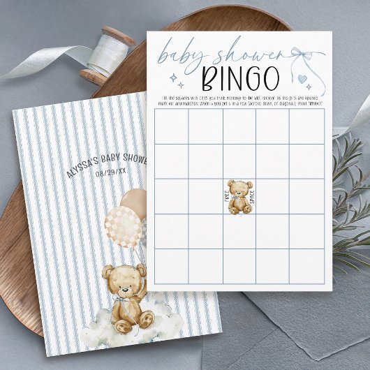 We Can Bearly Wait Baby Shower Bingo Game Card Kaart