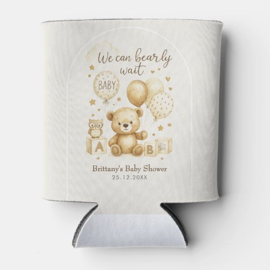 We Can Bearly Wait Baby Shower  Blikjeskoeler (Voorkant)