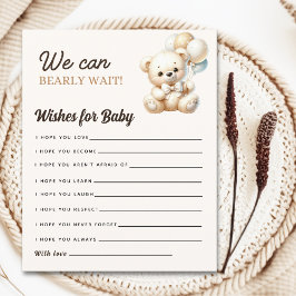 We can Bearly wait, Baby shower Boy