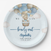 We Can Bearly Wait Baby Shower Decorations Papieren Bordje (Voorkant)