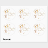 We Can Bearly Wait Baby Shower Favor Decoratie Ronde Sticker (Vel)
