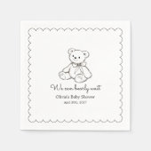 "We Can Bearly Wait" Baby Shower Gender Neutral Servet (Voorkant)