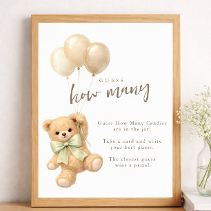We Can Bearly Wait Baby Shower Gok Hoeveel Poster