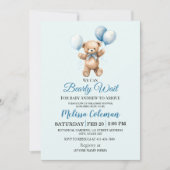 We Can Bearly Wait Baby Shower  Invitation Kaart (Voorkant)