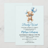 We Can Bearly Wait Baby Shower  Invitation Kaart (Voorkant / Achterkant)