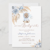 We Can Bearly Wait Baby Shower Invitation Kaart (Voorkant)