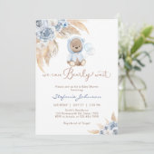We Can Bearly Wait Baby Shower Invitation Kaart (Staand voorkant)