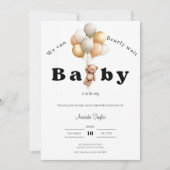 We Can Bearly Wait Baby Shower Invitation Kaart (Voorkant)