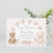 We can bearly wait baby shower invitation kaart (Staand voorkant)