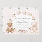 We can bearly wait baby shower invitation kaart (Voorkant / Achterkant)