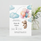 We Can Bearly Wait Baby Shower Invitation  Kaart (Staand voorkant)