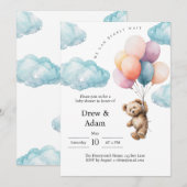 We Can Bearly Wait Baby Shower Invitation  Kaart (Voorkant / Achterkant)