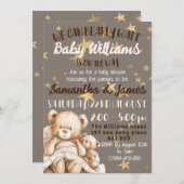 We can bearly wait baby shower invitation kaart (Voorkant / Achterkant)