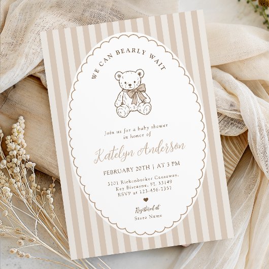 We Can Bearly Wait Baby Shower Invitation Kaart