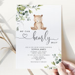 We can bearly wait baby shower invitation kaart<br><div class="desc">We can bearly wait baby shower invitation. Cute little bear baby shower invitation.
Matching items available.</div>