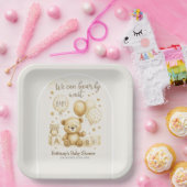 We Can Bearly Wait Baby Shower Invitation Papieren Bordje (Feest)