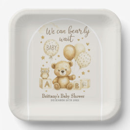 We Can Bearly Wait Baby Shower Invitation Papieren Bordje