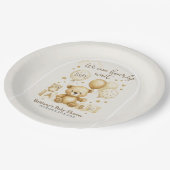 We Can Bearly Wait Baby Shower Invitation Papieren Bordje (Gekanteld)