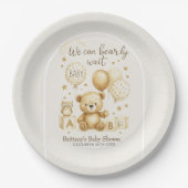 We Can Bearly Wait Baby Shower Invitation Papieren Bordje (Voorkant)