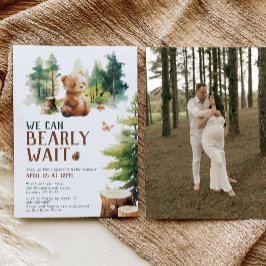 We Can Bearly Wait Baby Shower Invitation Photo Kaart