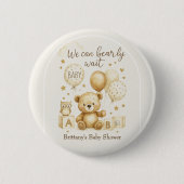 We Can Bearly Wait Baby Shower Invitation Ronde Button 5,7 Cm (Voorkant)
