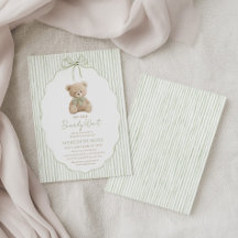 We Can Bearly Wait Baby Shower Jongen Groene Strep