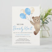 We Can Bearly Wait Baby Shower Kaart (Staand voorkant)