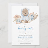 We Can Bearly Wait Baby Shower Kaart (Voorkant)