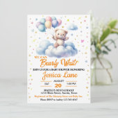 We Can Bearly Wait, Baby Shower Kaart (Staand voorkant)