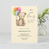 We can bearly wait baby shower kaart (Staand voorkant)