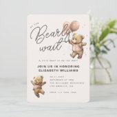 We Can Bearly Wait Baby Shower Kaart (Staand voorkant)