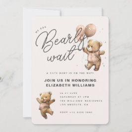 We Can Bearly Wait Baby Shower Kaart