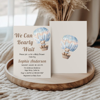 We Can Bearly Wait Baby Shower Kaart