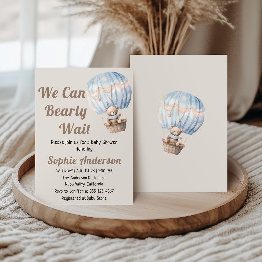 We Can Bearly Wait Baby Shower Kaart