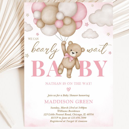 We Can Bearly Wait Baby Shower Kaart