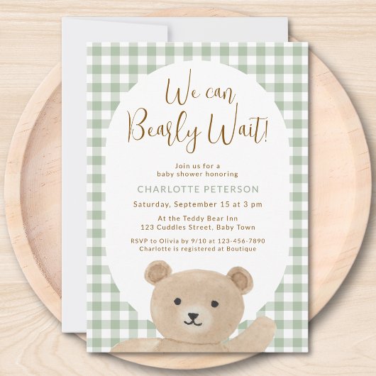 We Can Bearly Wait Baby Shower Kaart