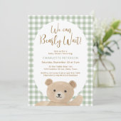 We Can Bearly Wait Baby Shower Kaart (Staand voorkant)