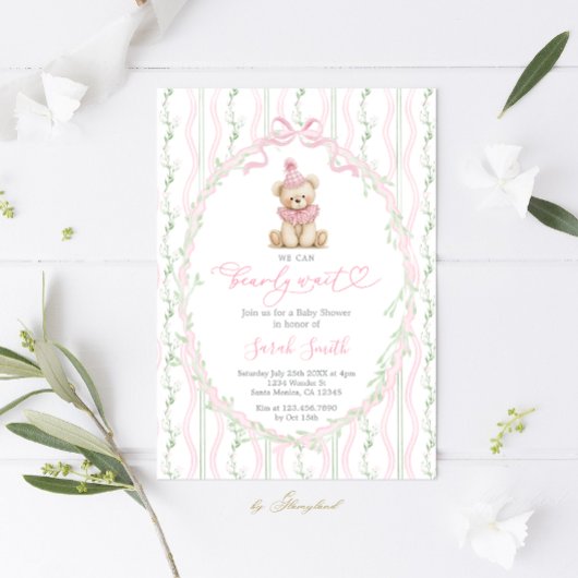 We Can Bearly Wait Baby Shower Meisje Kaart
